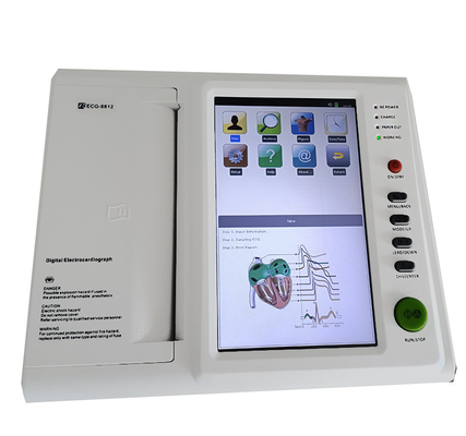 12 máquina del registrador ECG del ECG del electrocardiograma del monitor del canal con el analizador