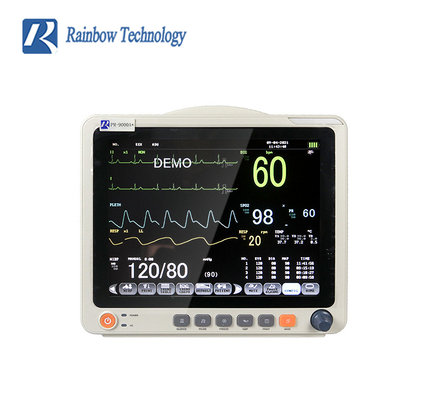 ECG 5 Parámetro de monitor del paciente HR RESP SPO2 NIBP y temperatura con pantalla táctil