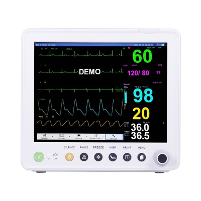 12.1 pulgadas estándar de 6 parámetros de monitor de pacientes de UCI Etco2 pantalla táctil opcional