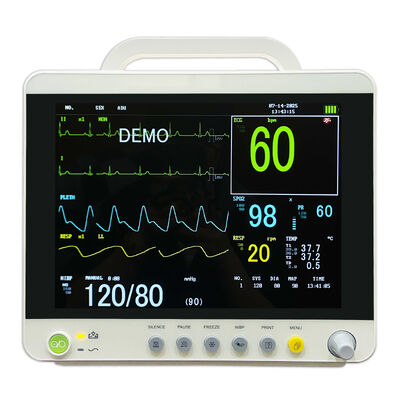 Monitor de paciente de 12 pulgadas de alta calidad, dispositivo médico multiparamétrico con fuente de alimentación eléctrica