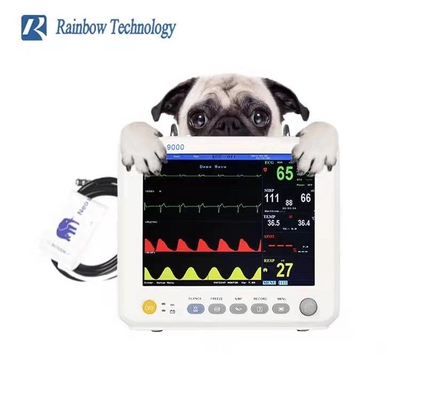 Monitor de parámetro multi veterinario portátil equipo veterinario de la clínica de 8 pulgadas