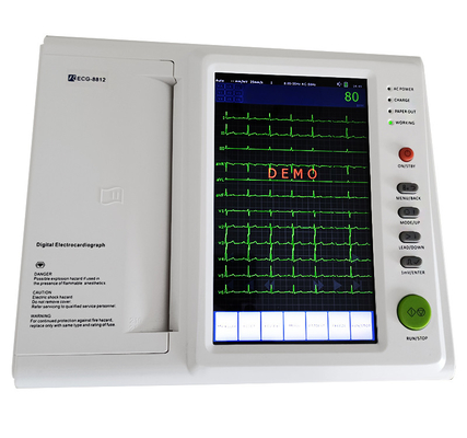 12 máquina del registrador ECG del ECG del electrocardiograma del monitor del canal con el analizador