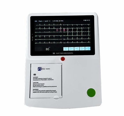 12 máquina alto Resolusion de Digitaces ECG de los canales con la pantalla táctil de los electrodos del miembro