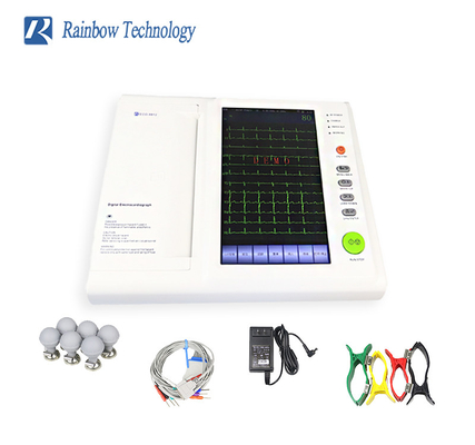 Máquina de ECG de 12 canales de hospital ECG-8812 pantalla táctil 12 electrocardiografía de plomo