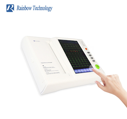 Venta caliente de 10 pulgadas de pantalla táctil máquina de ecg 12 Leads 12 canales dispositivo de ecg