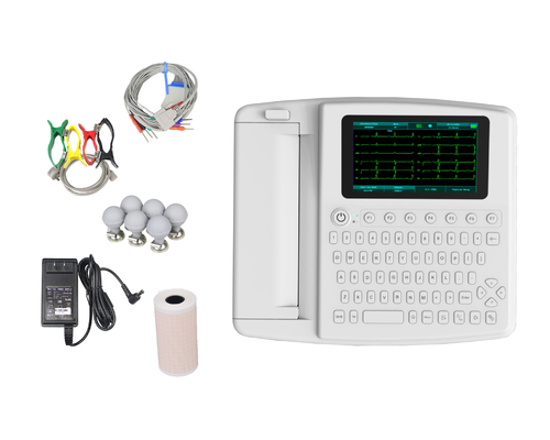 7 software de la PC ECG de la máquina del canal ECG de la máquina 12 del cardiógrafo del ECG de la pulgada