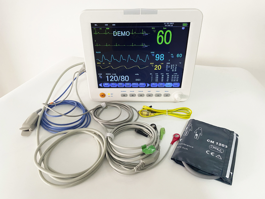 12.1 pulgadas monitor de paciente recargable fácil de usar interfaces USB máquina de ECG hogar hospital