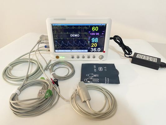 10.1 pulgadas máquina portátil de ECG signos vitales monitor del paciente para uso hospitalario