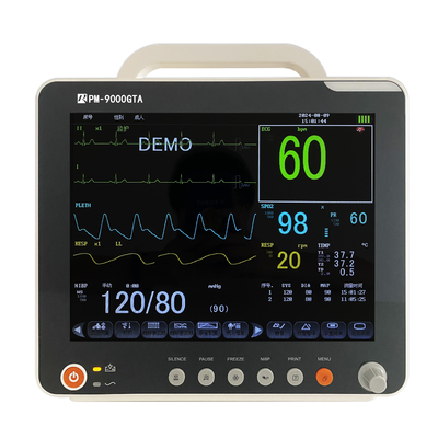 Monitoreo de pacientes de parámetros múltiples con ECG Resp SpO2 Nibp Temp y soporte móvil OEM disponible