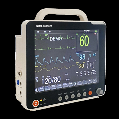 12Pantalla de 1 pulgada junto a la cama Signos vitales Monitor portátil de múltiples parámetros con soporte