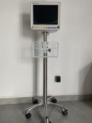Monitor de paciente multiparamétrico portátil de 12,1 pulgadas con soporte de carro y batería de iones de litio incorporada para UCI de hospital