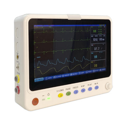 Monitor médico de ECG portátil de 10 pulgadas para sala de ambulancia, multiparámetro, portátil para cuidados críticos, monitor cardíaco