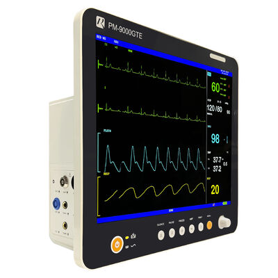 Display LCD portátil de 15 pulgadas en color de parámetros múltiples Monitor para pacientes con montaje en carrete / soporte de pared y diseño ligero de 5 kg