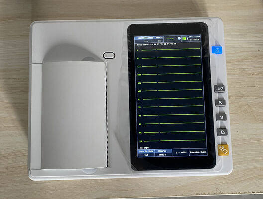 Máquina de ECG médico de pantalla táctil de 7 pulgadas con impresora térmica para análisis en tiempo real / fuera de línea