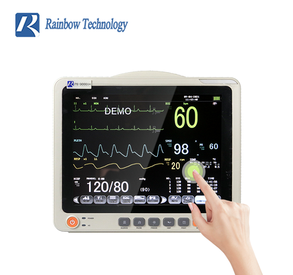 12.1 pulgadas de pantalla LCD para monitor de pacientes de plástico con pantalla táctil opcional para UCI y Kit de monitoreo en el hogar