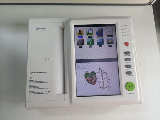 Impresora de electrocardiogramas médicos Software de pantalla táctil portátil con canales de conducción ECG Fuente de alimentación Material eléctrico