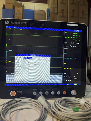 Monitor de paciente multiparámetro con pantalla LCD en color de 15 pulgadas con 6 parámetros y montaje en carro/soporte de pared