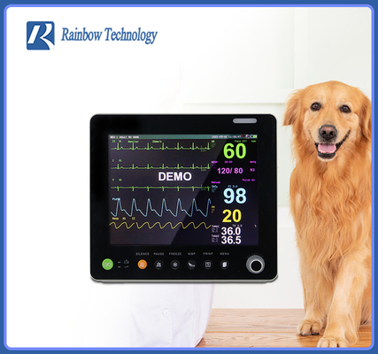 Temporeros médicos Vital Signs Monitor Multiparameter Portable de la anestesia del veterinario animal