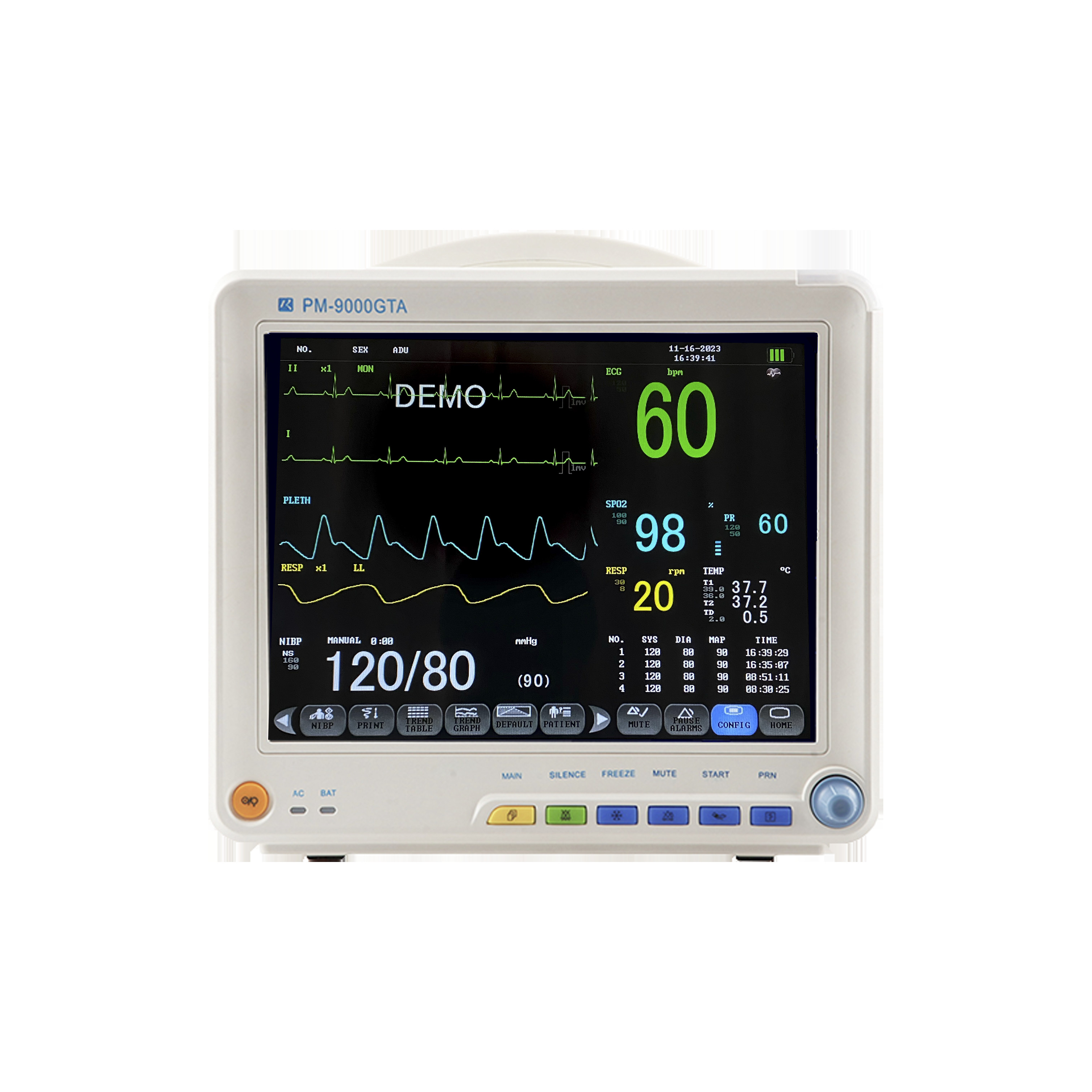 Monitor Spanish Monitores de pacientes 12 pulgadas portátil de múltiples parámetros de ...