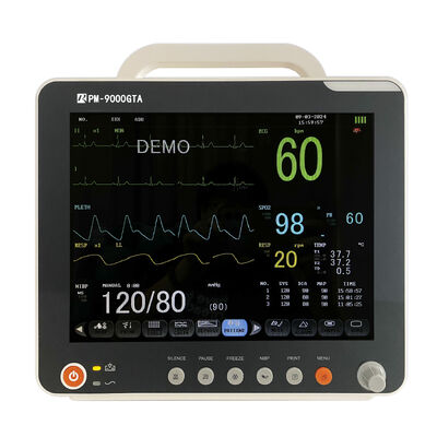 Monitor de paciente multiparamétrico portátil con pantalla LCD a color de 12,1 pulgadas, compatible con carrito/soporte de pared